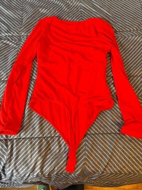 Bright Red Long-Sleeve Kids One-Piece Bodysuit